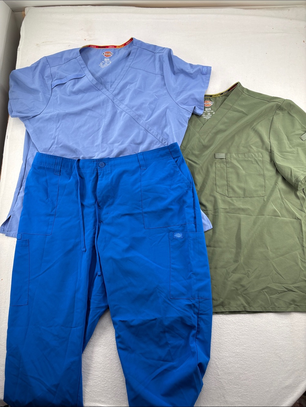Dickies Girls Blue and Olive Green Scrub Tops - Short Sleeve Pack